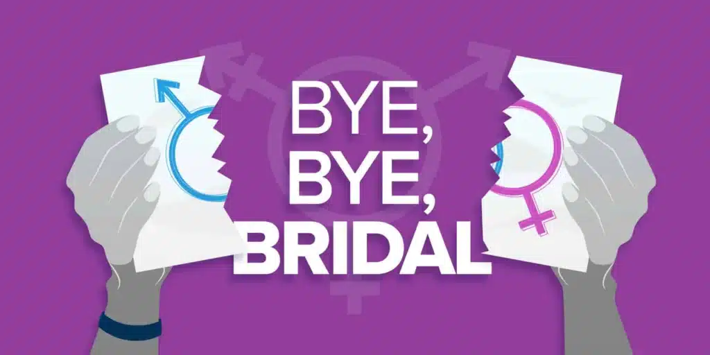 Graphic that shows Bye Bye Bridal