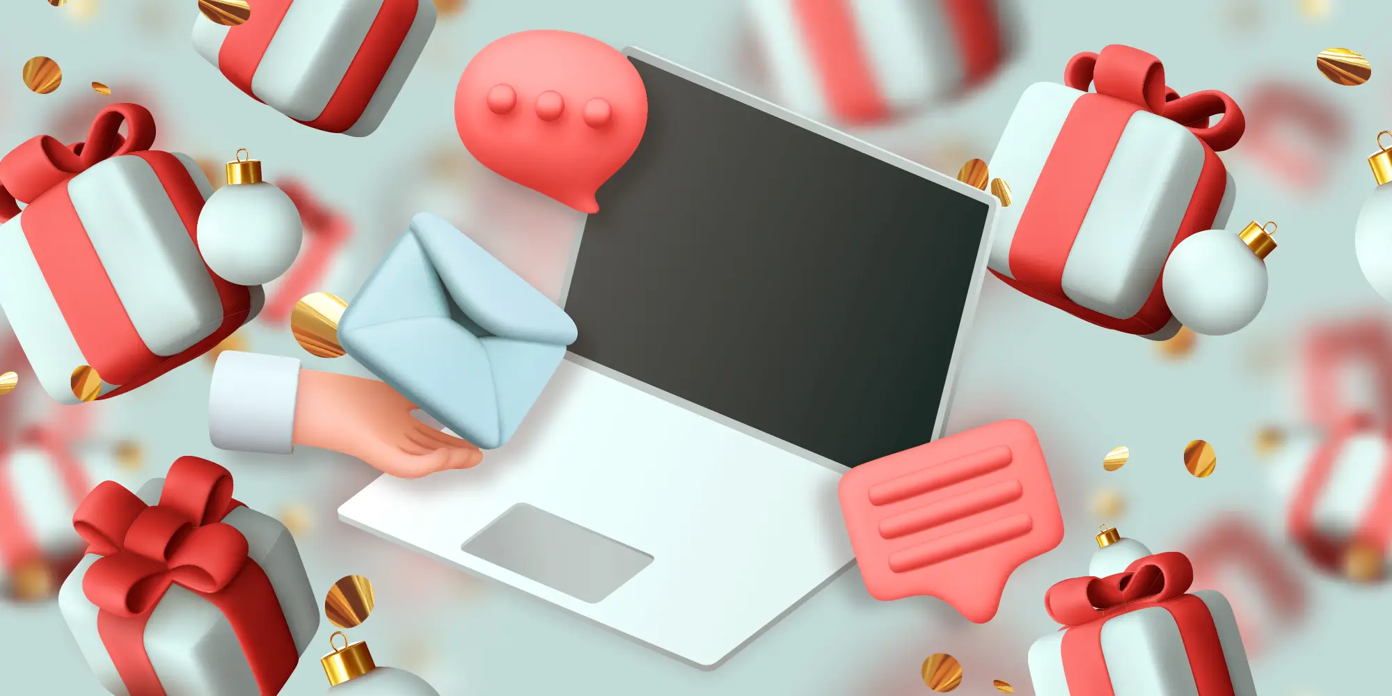 laptop and holiday themed graphics