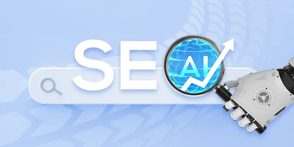 Using AI tools for SEO graphic