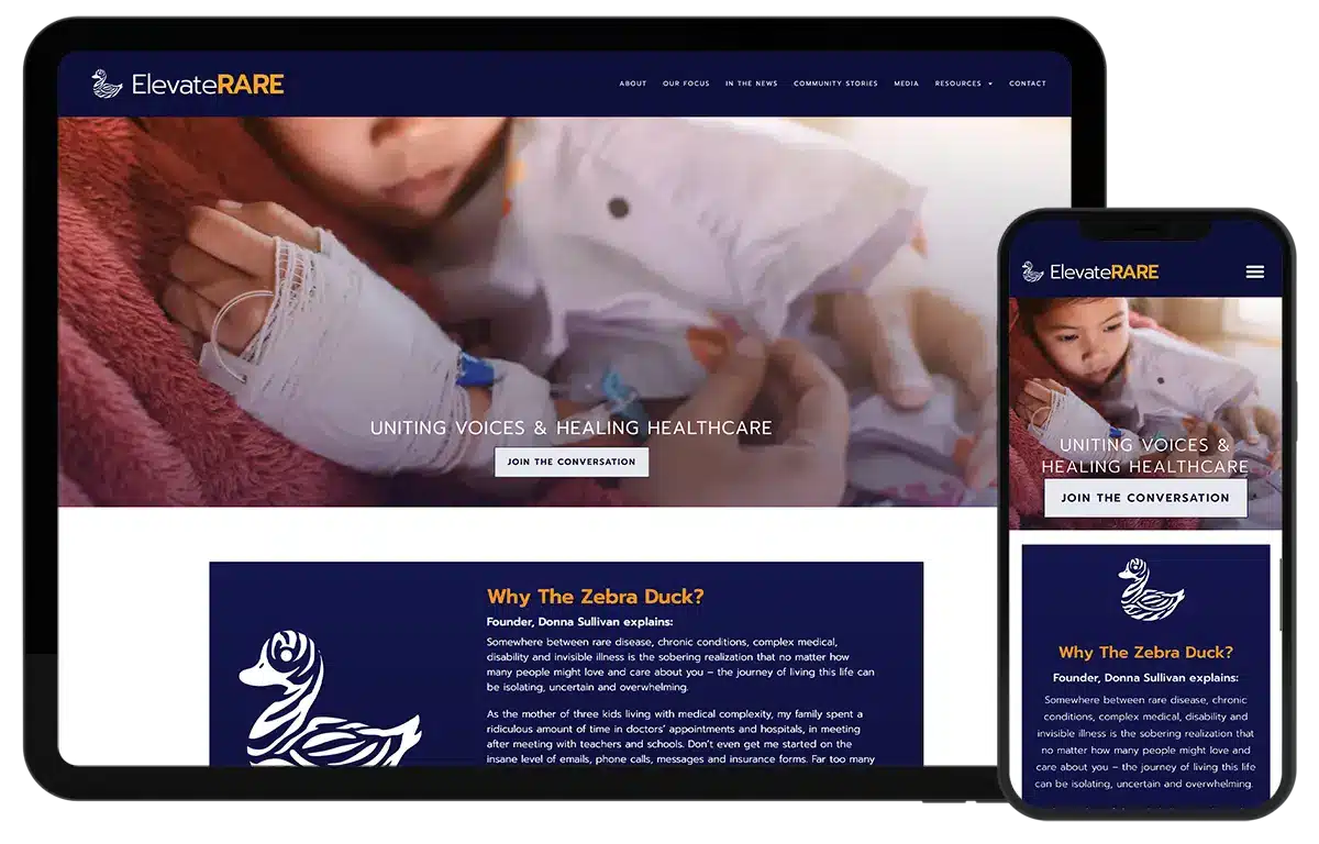 Elevate Rare website