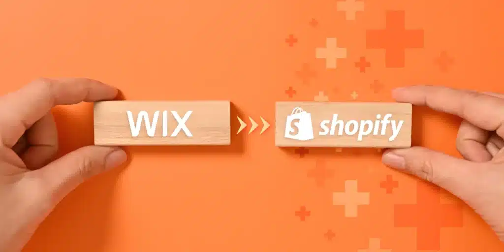 wooden blocks with Wix and Shopify on them