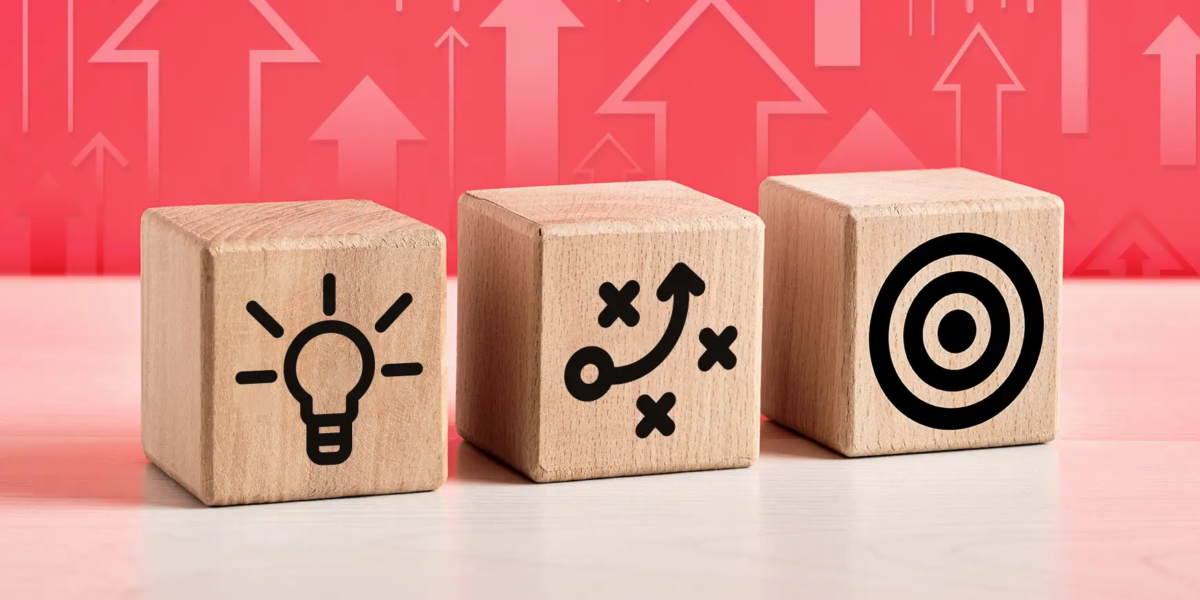 wooden blocks that represent a marketing strategy vs. marketing plan