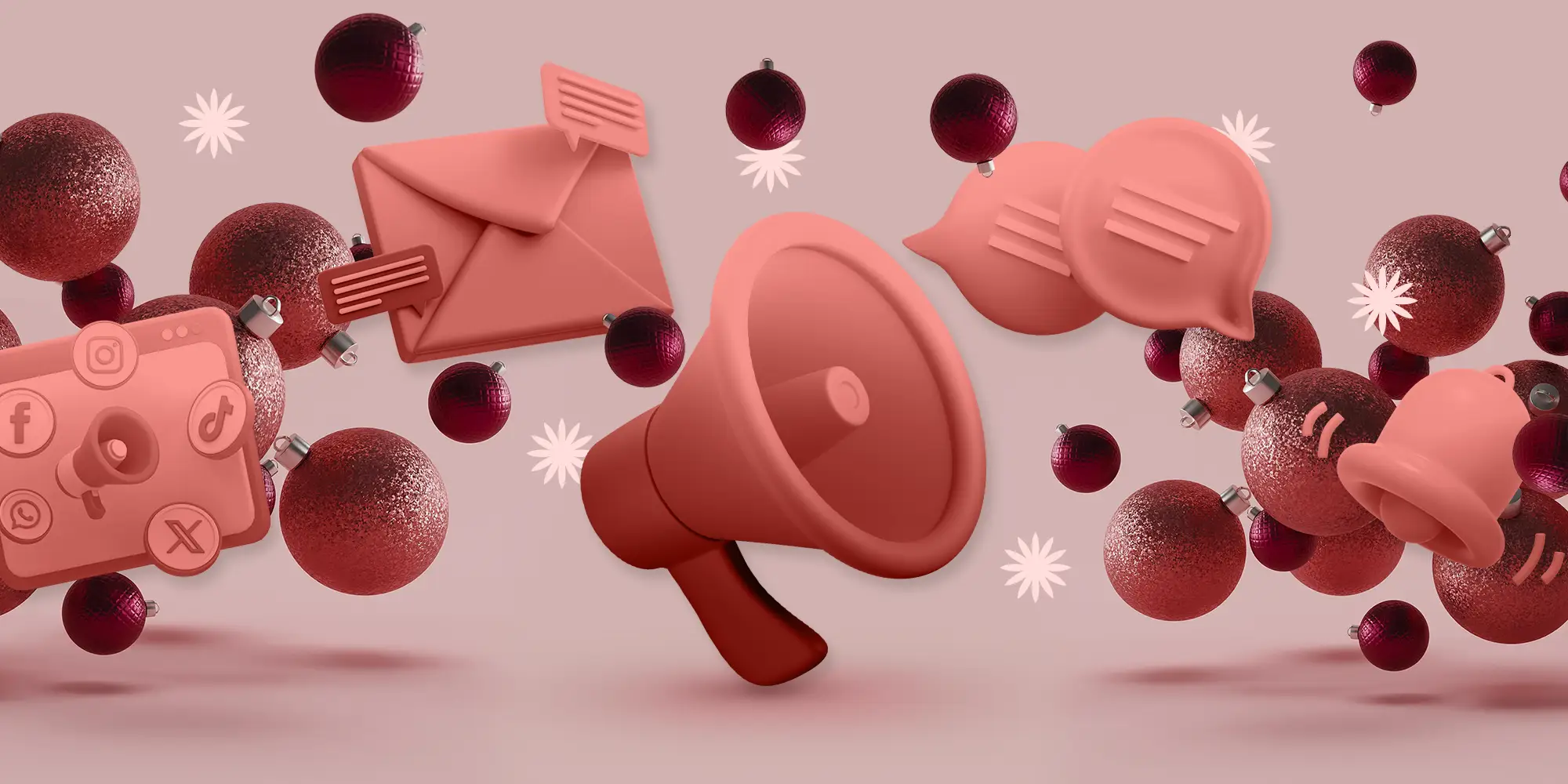 graphic with holiday and communications elements