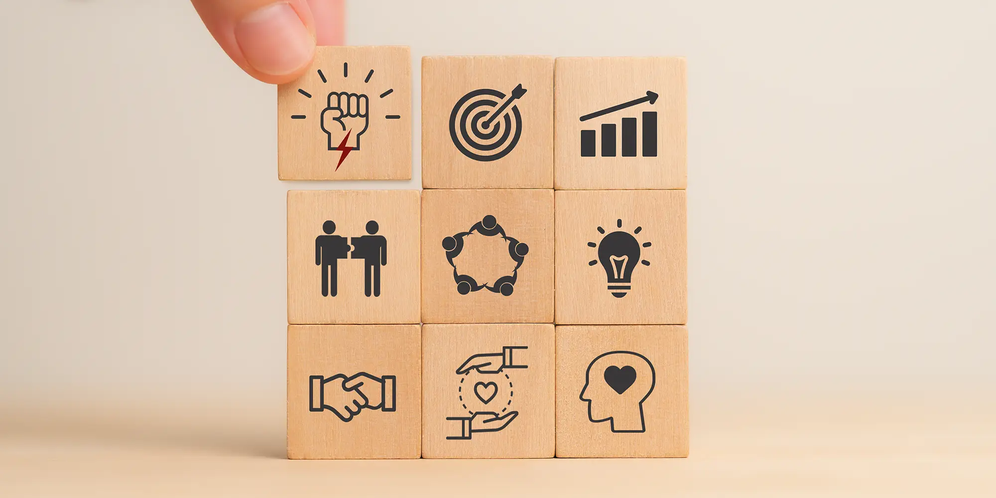 tiles representing company values