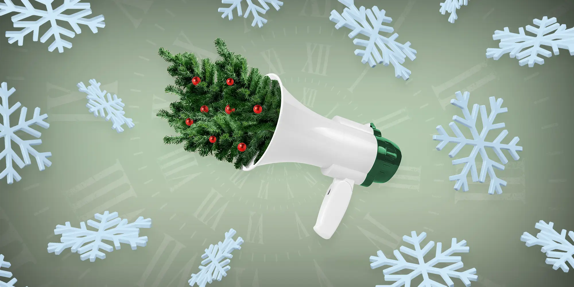 megaphone with Christmas accents