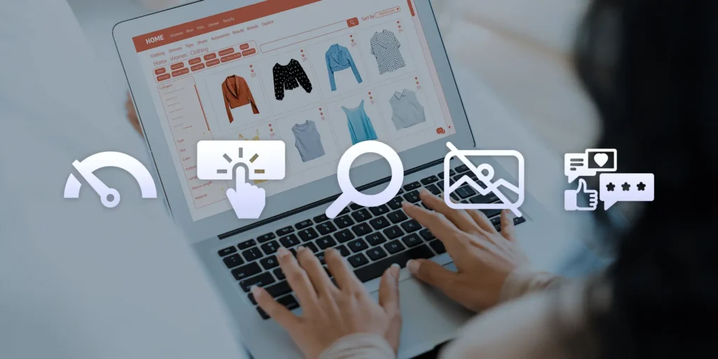 customer shopping on a clothing store website