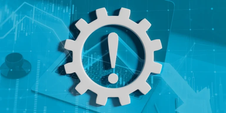 Graphic with a gear to represent technical debt