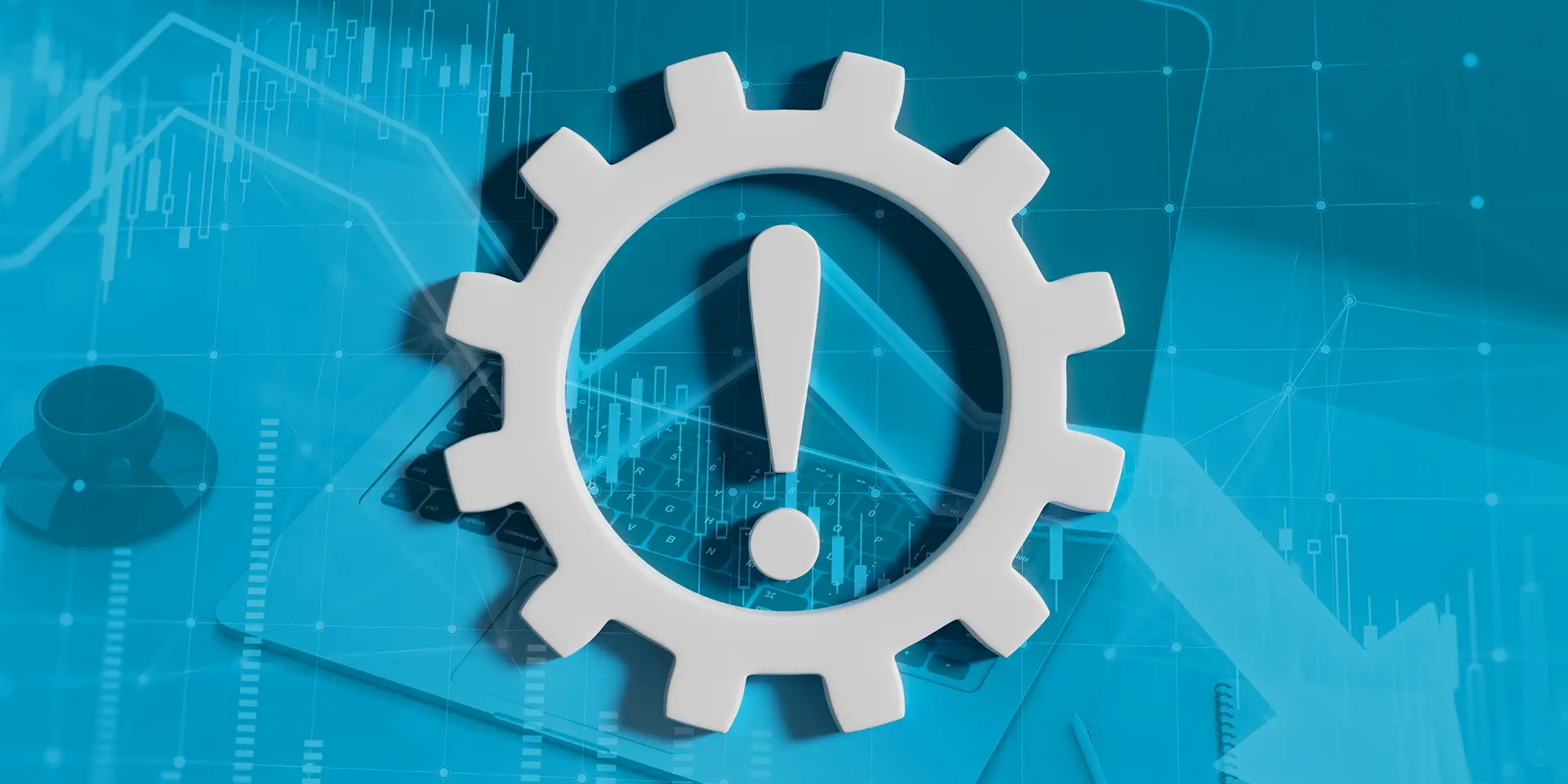 Graphic with a gear to represent technical debt