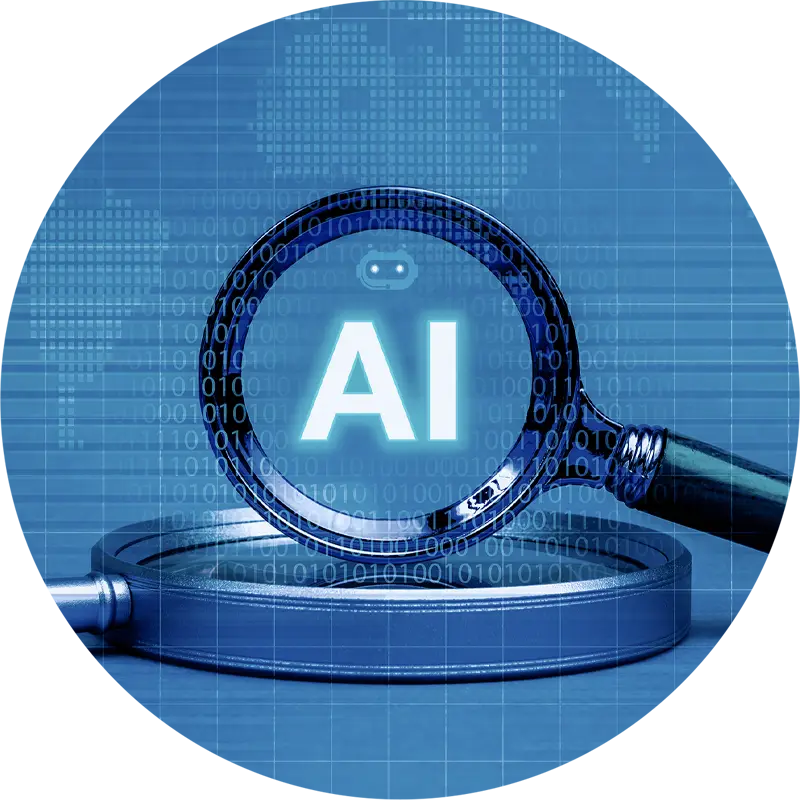AI in a magnifying glass